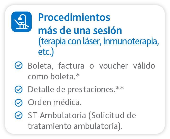 procedimientos más de una sesión