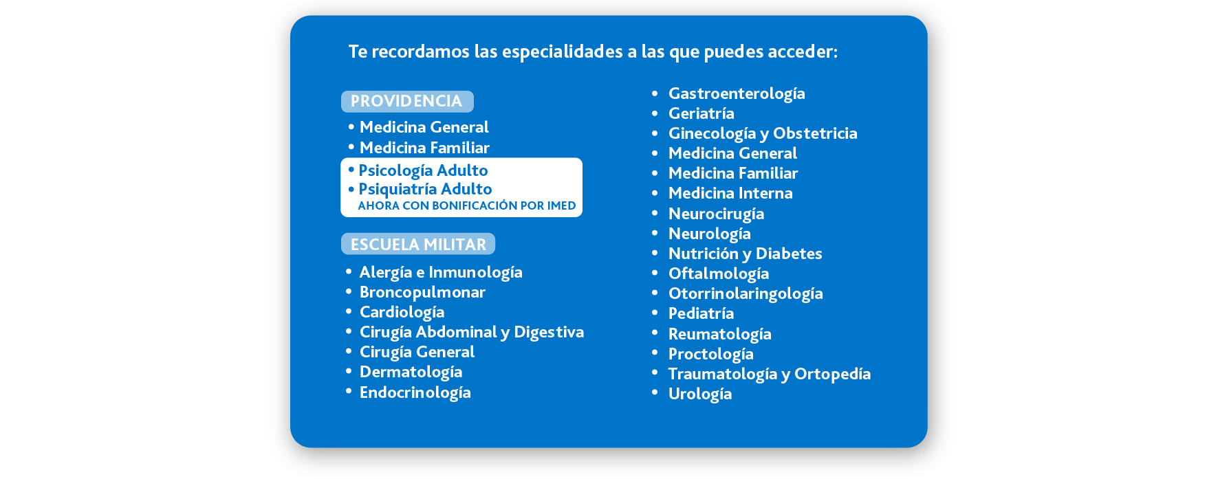 especialidades centro medico uc christus
